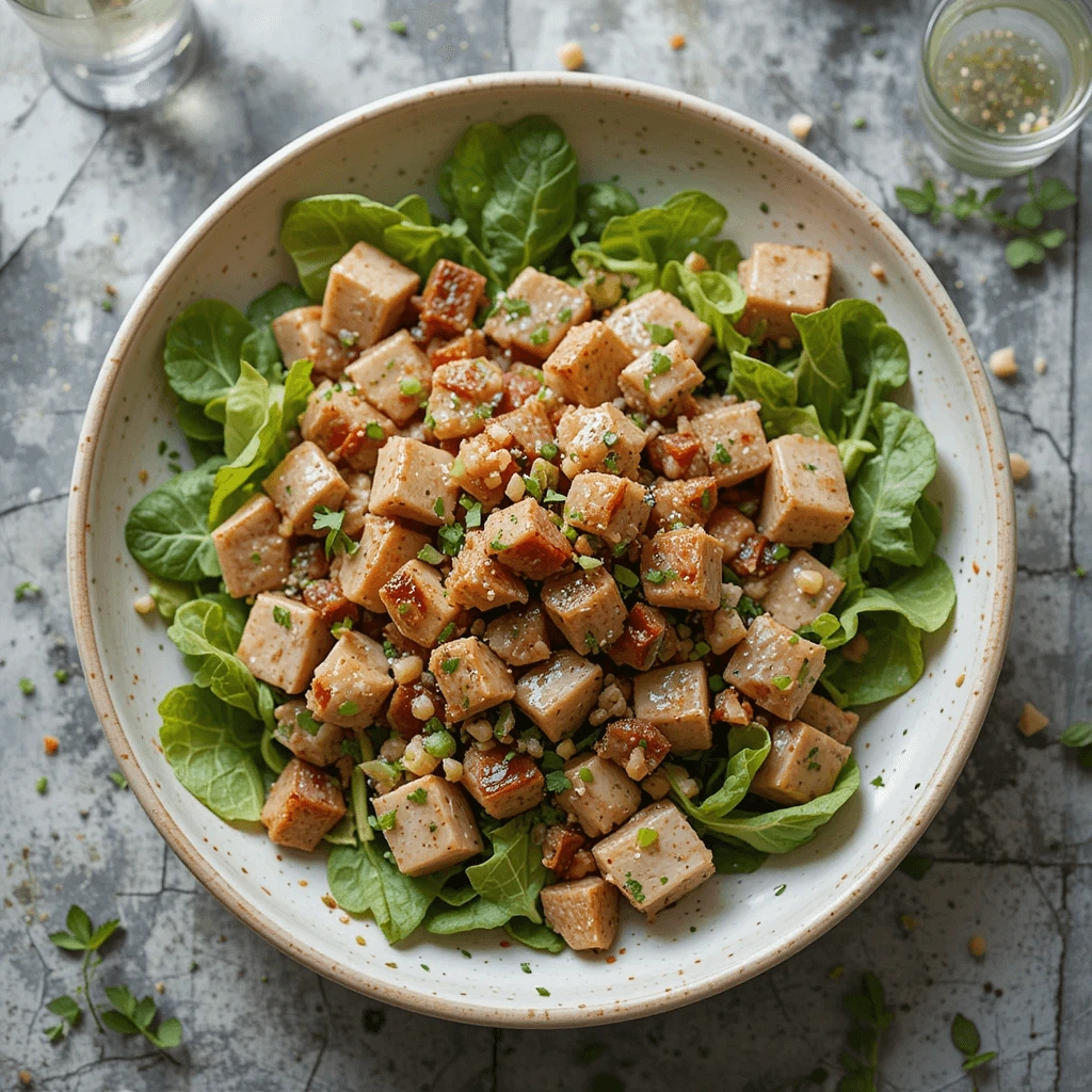  Fresh tuna salad with herbs and greens