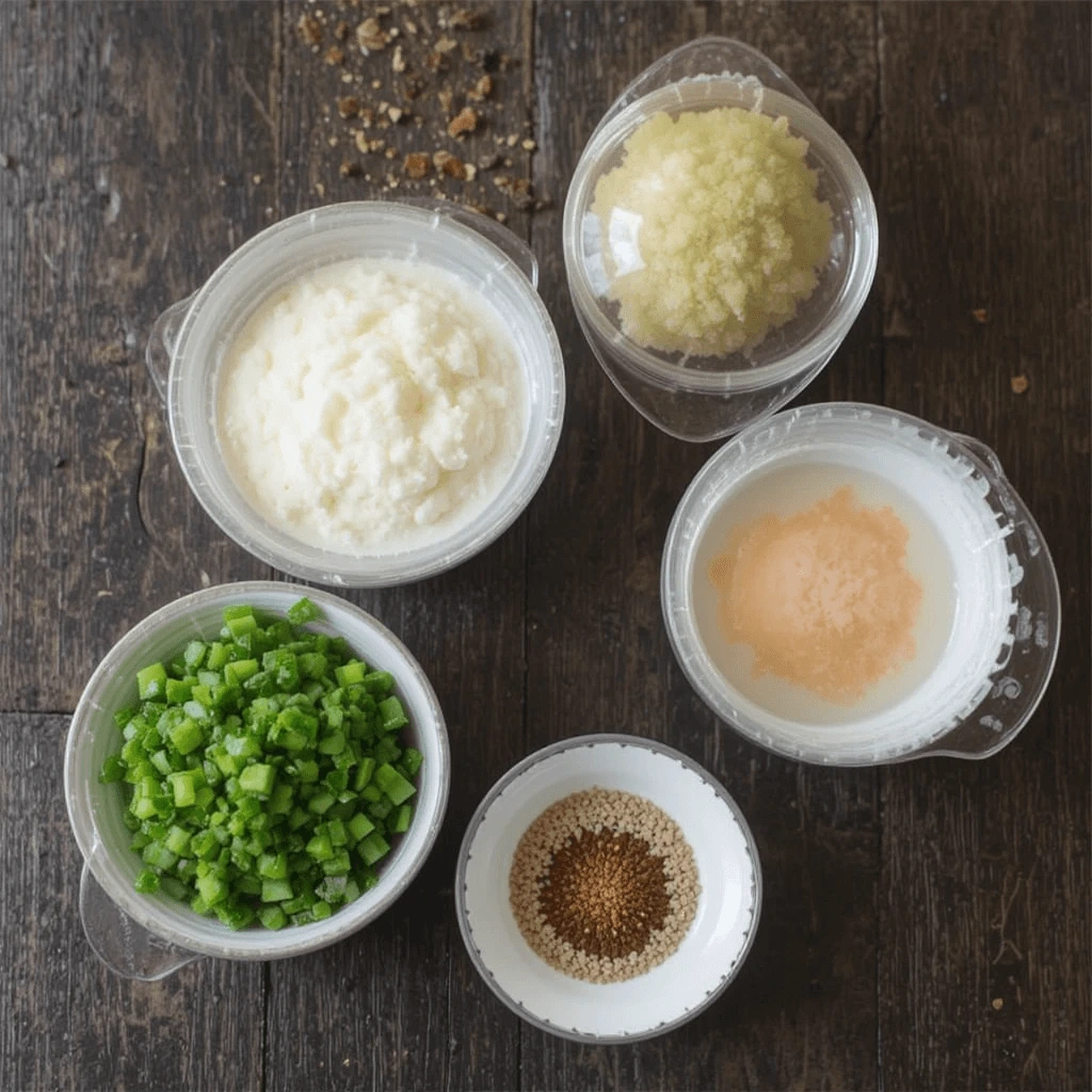 Prepared Ingredients for a Crab Brûlée Recipe