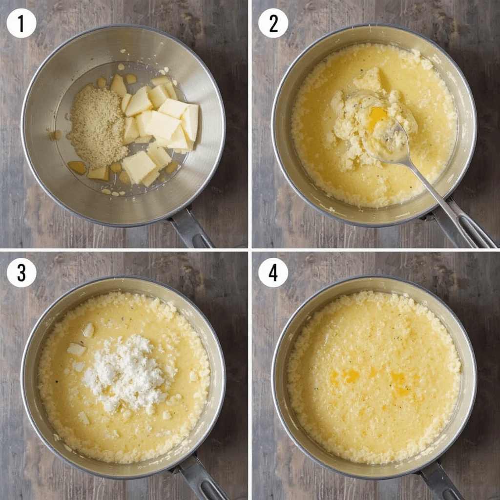 Step-by-Step Process of Preparing Crab Brûlée Mixture